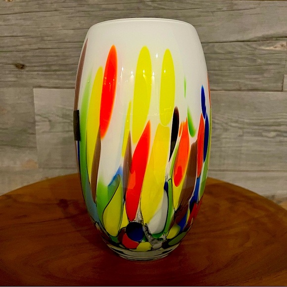 Polish Handblown Glass Vase - Beautiful Home Decor - Picture 10 of 14